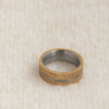 戒指11-1 8mm Silver Tungsten Ring with Authentic Whiskey Barrel Wood Inlay