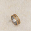 戒指11-3 8mm Silver Tungsten Ring with Authentic Whiskey Barrel Wood Inlay