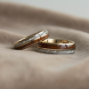 Domed Natural Wood Veneer Ring with Delicate Silver Wire Inlay (6mm & 8mm)