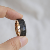 戒指6-2 8mm Black Hammered Tungsten Ring for Men - Sleek Textured Wedding Band