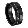 8mm Black Hammered Tungsten Ring for Men - Sleek Textured Wedding Band