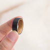 戒指7-4 8mm Flat Black Tungsten Ring with Authentic Whiskey Barrel Wood Inlay