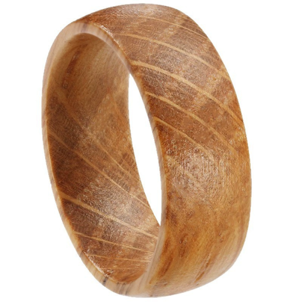 戒指9-2 Handcrafted Solid Wood Ring - Olive Wood & Whiskey Barrel Unisex Band