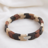 Handcrafted Multi-Wood Segmented Bracelet - Solid Ebony, Maple & Red Sandalwood
