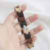 Handcrafted Multi-Wood Segmented Bracelet - Solid Ebony, Maple & Red Sandalwood