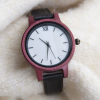 Petite Mother-of-Pearl Solid Purpleheart Wood Women's Leather Watch