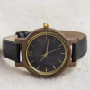 手表6 -2(2) Petite Mother-of-Pearl Solid Purpleheart Wood Women's Leather Watch