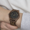 手表7 (1) Men's Solid Walnut Wood & Gold Metal Chronograph Watch with Japanese Miyota Movement
