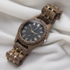 手表7 (3) Men's Solid Walnut Wood & Gold Metal Chronograph Watch with Japanese Miyota Movement
