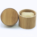 Handcrafted Cylindrical Carbonized Bamboo Watch Box with Soft Pillow