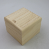 Handcrafted Square Solid Pine Wood Watch Box with Sliding Lid & Soft Pillow