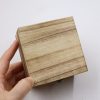 Handcrafted Square Paulownia Wood Watch Box with Vintage Brass Clasp & Pillow
