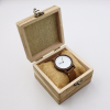 Handcrafted Square Paulownia Wood Watch Box with Vintage Brass Clasp & Pillow