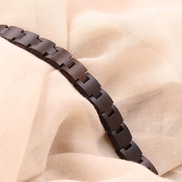 Handcrafted Multi-Wood Segmented Bracelet - Solid Ebony, Maple & Red Sandalwood