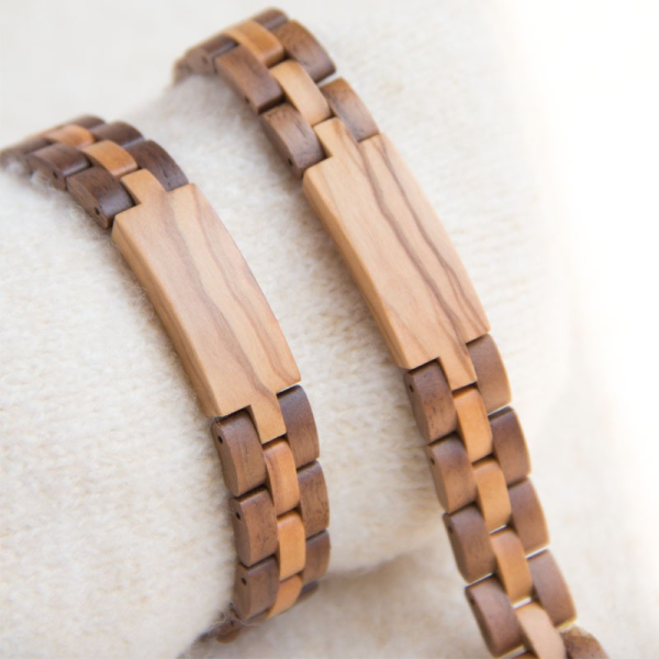 Handcrafted Solid Wood Segmented Bracelet - Acacia, Olive Wood & Exotic Timbers