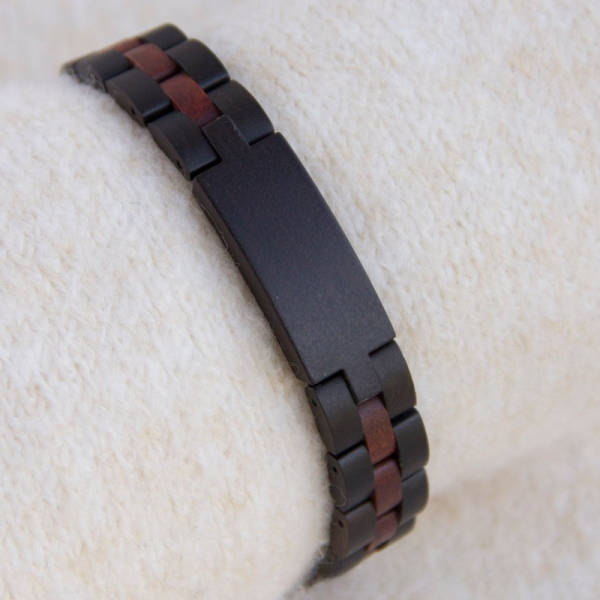 Handcrafted Solid Wood Segmented Bracelet - Acacia, Olive Wood & Exotic Timbers