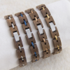 Handcrafted Walnut Wood & Steel Link Bracelet - Unisex Couples Style
