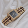 未命名的设计(1) Solid Maple & Sandalwood Square Wooden Watch for Men - Oversized 44mm Dial Quartz Wristwatch