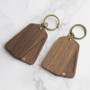 钥匙扣2-1 Handcrafted Magnetic Solid Wood Photo Keychain - Dual-Sided Picture Holder