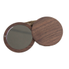镜子1 Handcrafted Solid Walnut Wood Pocket Mirror - Rotating Magnetic Compact Mirror