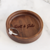 首饰盒3 (5) Handcrafted Solid Walnut Wood Jewelry & Ring Dish - Round, Square & Heart Shapes