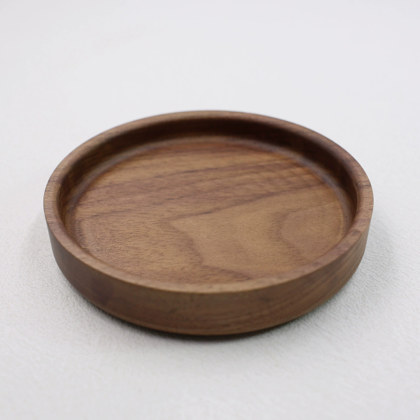 首饰盒3 (8) Handcrafted Solid Walnut Wood Jewelry & Ring Dish - Round, Square & Heart Shapes