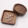 Handcrafted Single-Block Solid Walnut Jewelry Dish - Round, Square & Heart Shapes